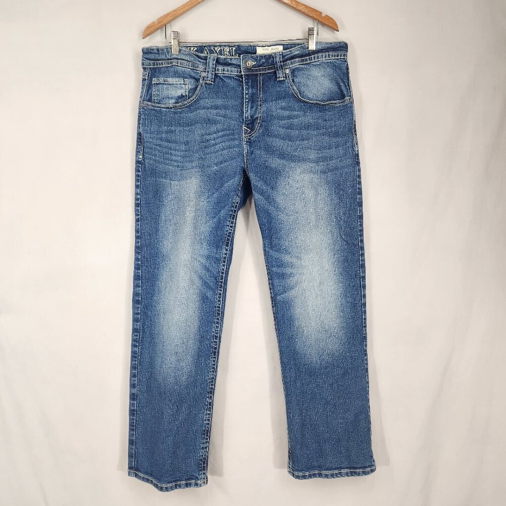 TK Axel Slim Boot Denim Jeans Men's 36 x 30 Western Ranch Preppy Distressed